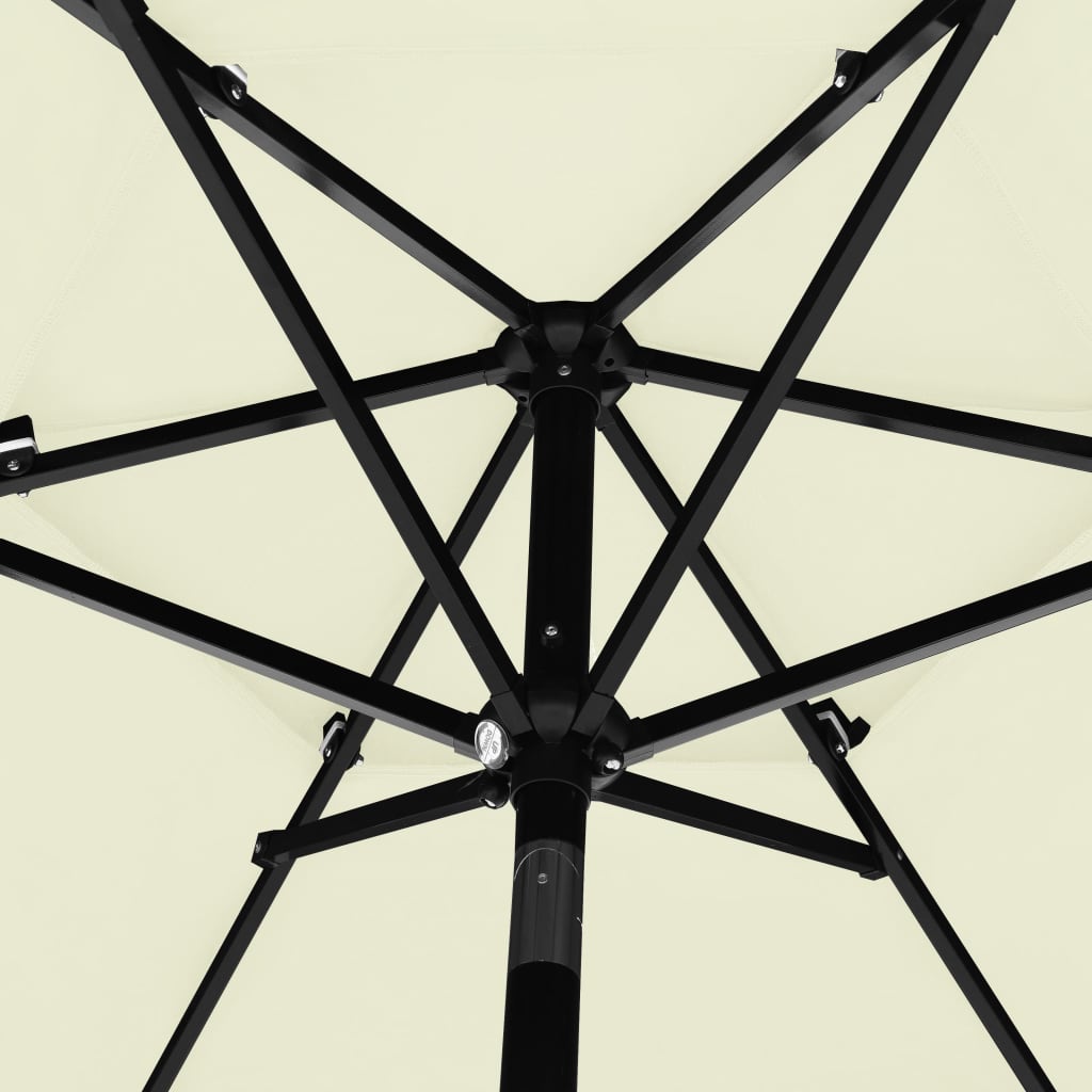 Parasol with aluminum pole 3-layer sand color 2.5 m
