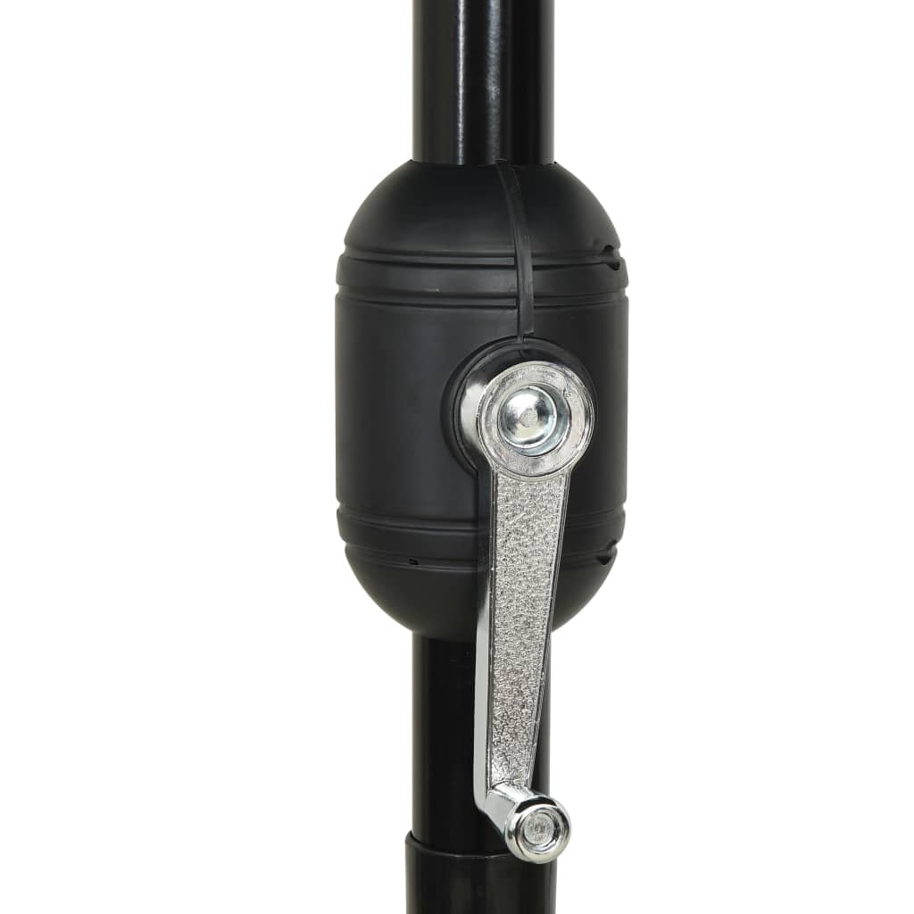 Parasol with aluminum pole 3-layer black 2.5 m