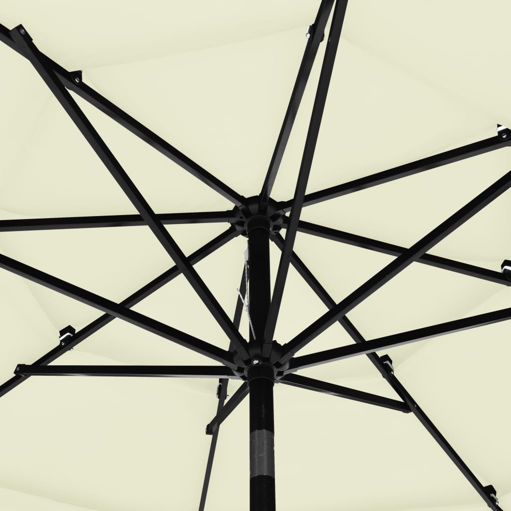 Parasol with aluminum pole 3-layer sand color 3 m