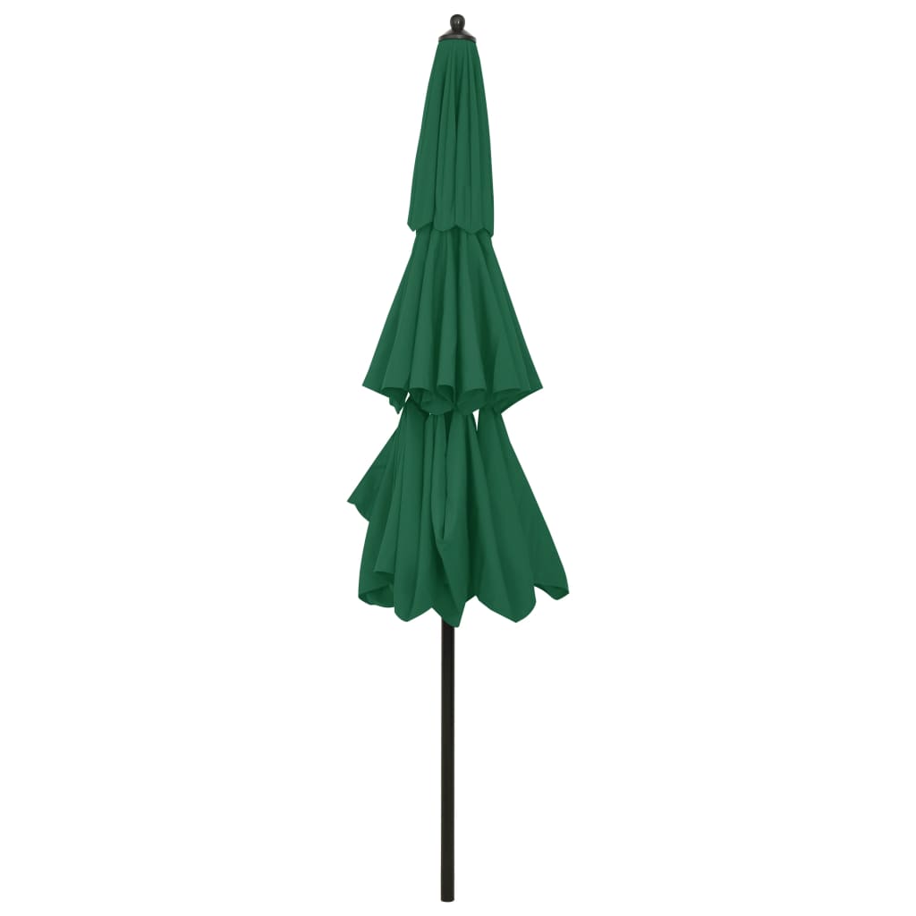 Parasol with aluminum pole 3-layer green 3 m