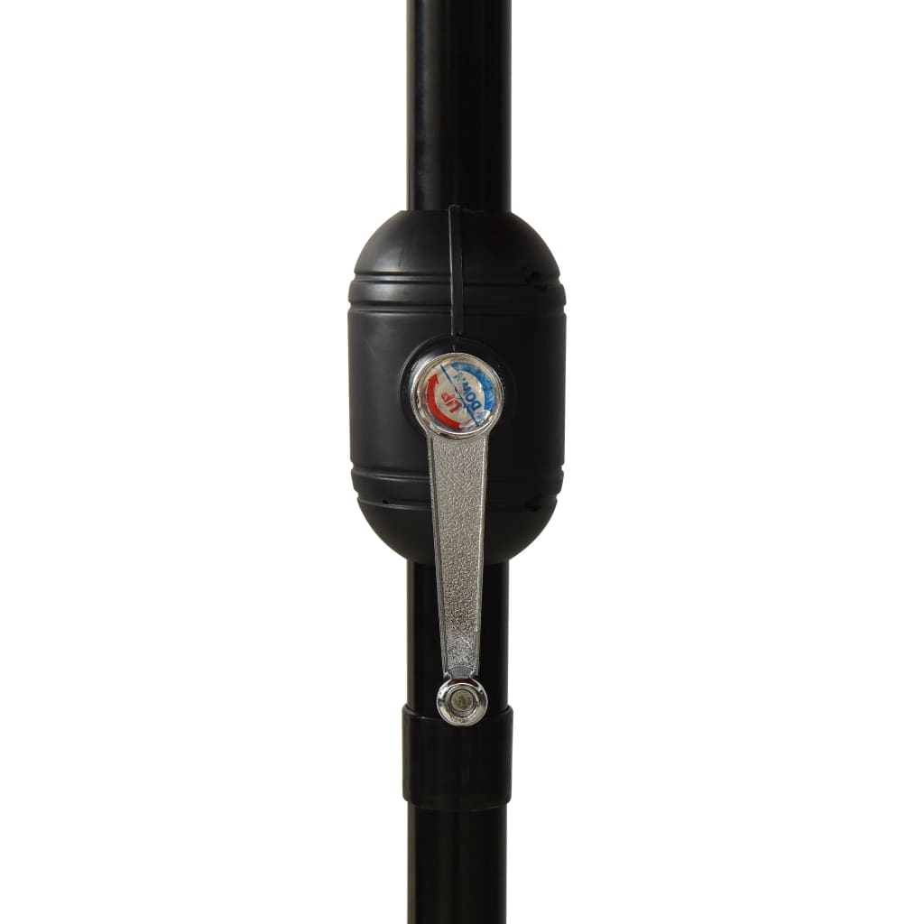 Parasol with aluminum pole 3-layer black 3 m