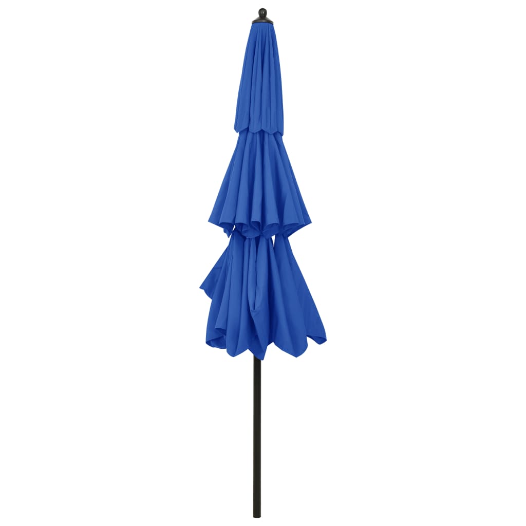 Sonnenschirm mit Aluminium-Mast 3-lagig Azurblau 3 m