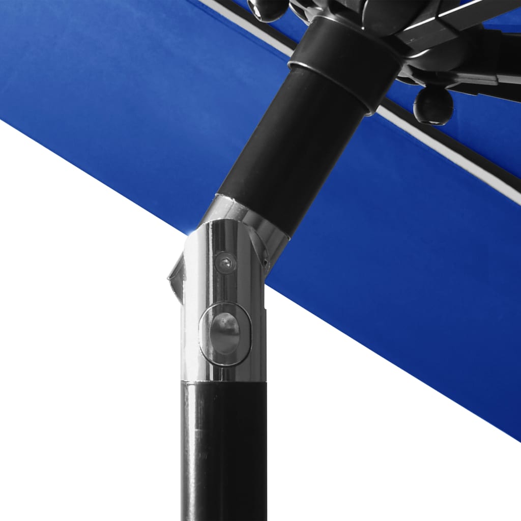 Sonnenschirm mit Aluminium-Mast 3-lagig Azurblau 3 m
