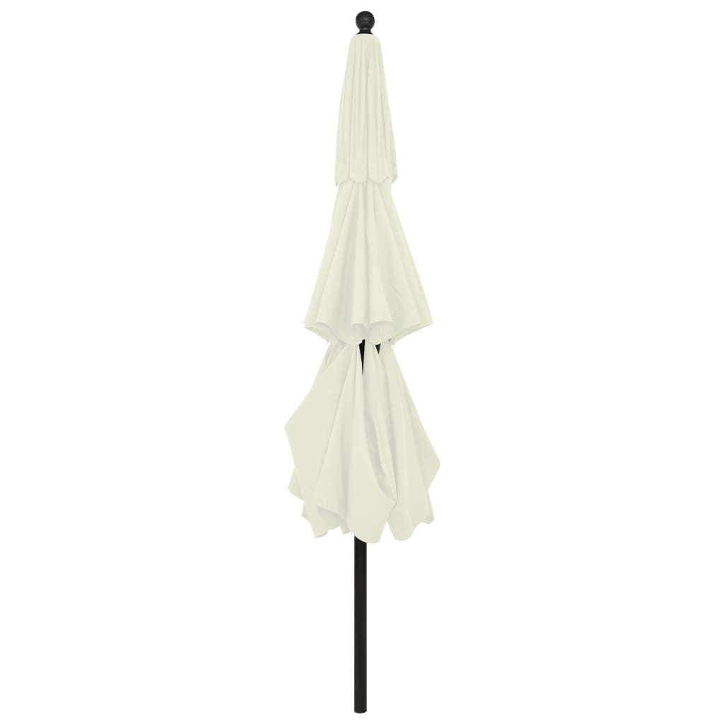 Parasol with aluminum pole 3-layer sand color 3.5 m