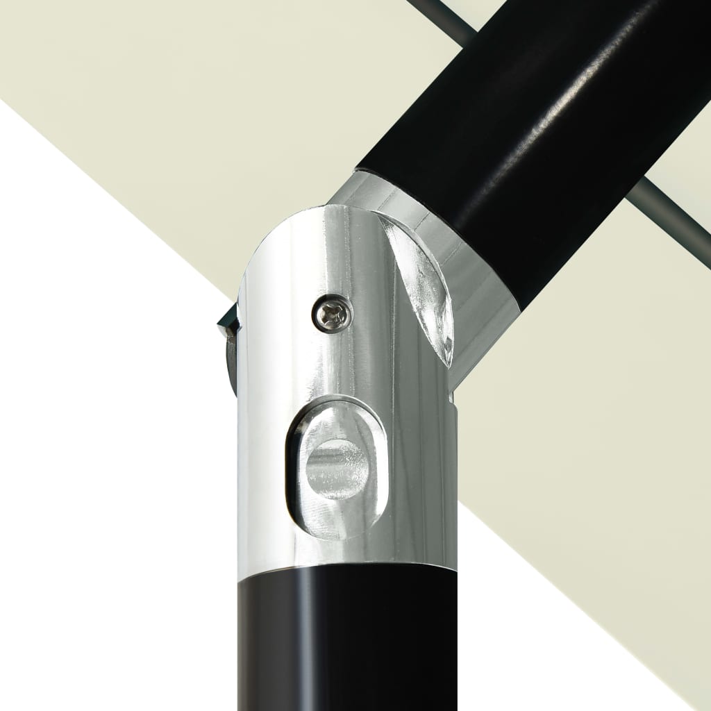 Parasol with aluminum pole 3-layer sand color 3.5 m