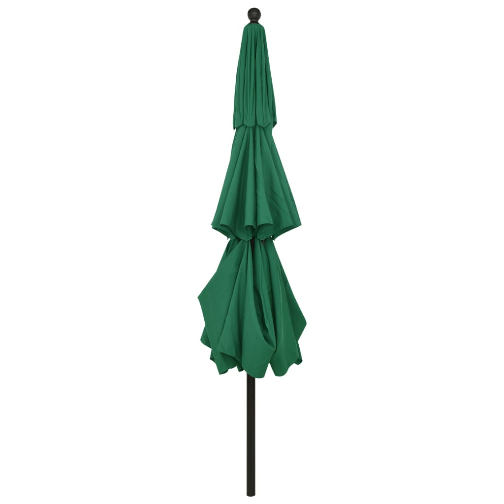 Parasol with aluminum pole 3-layer green 3.5 m