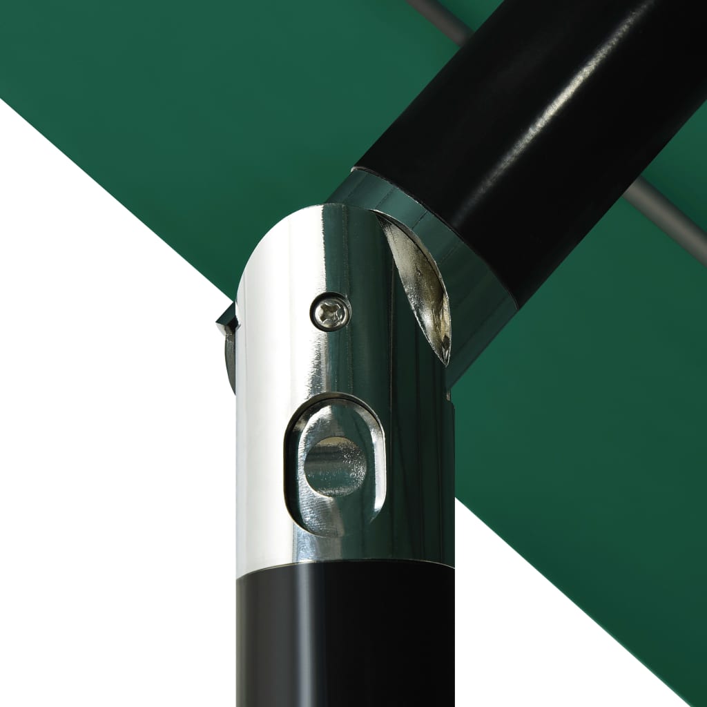 Parasol with aluminum pole 3-layer green 3.5 m