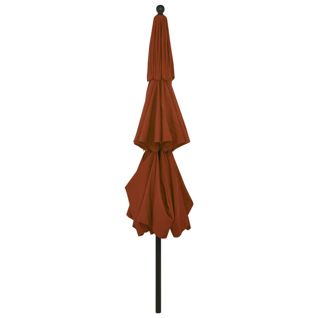 Sonnenschirm mit Aluminium-Mast 3-lagig Terrakottarot 3,5 m