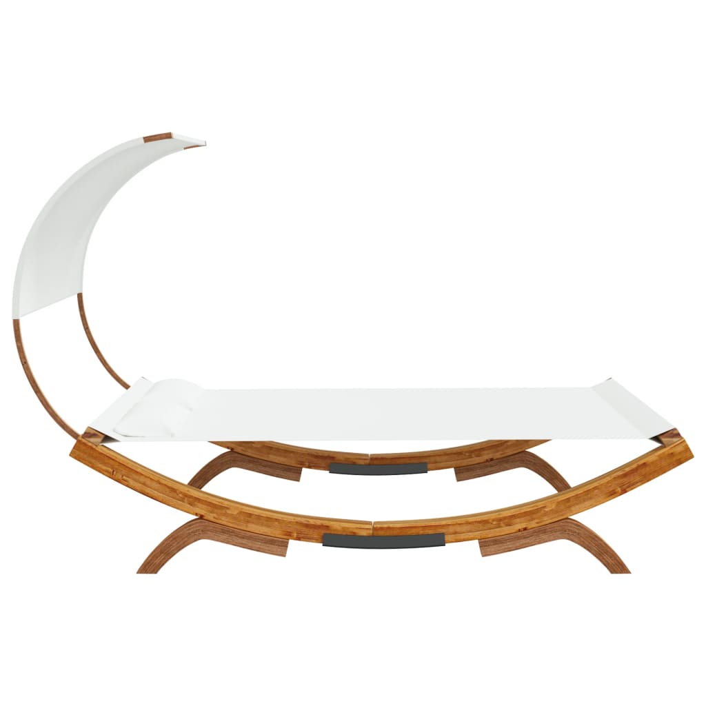 Bain de soleil avec toit 165x203x126 cm bois courbé massif crème