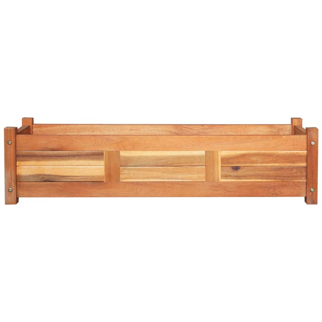 Lot de 2 jardinières surélevées en bois d'acacia 100 x 30 x 25 cm