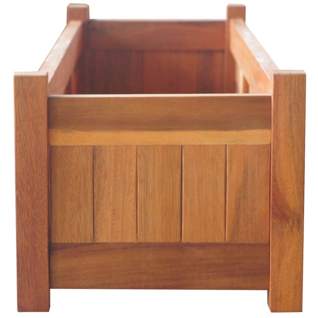 Lot de 2 jardinières surélevées en bois d'acacia 100 x 30 x 25 cm
