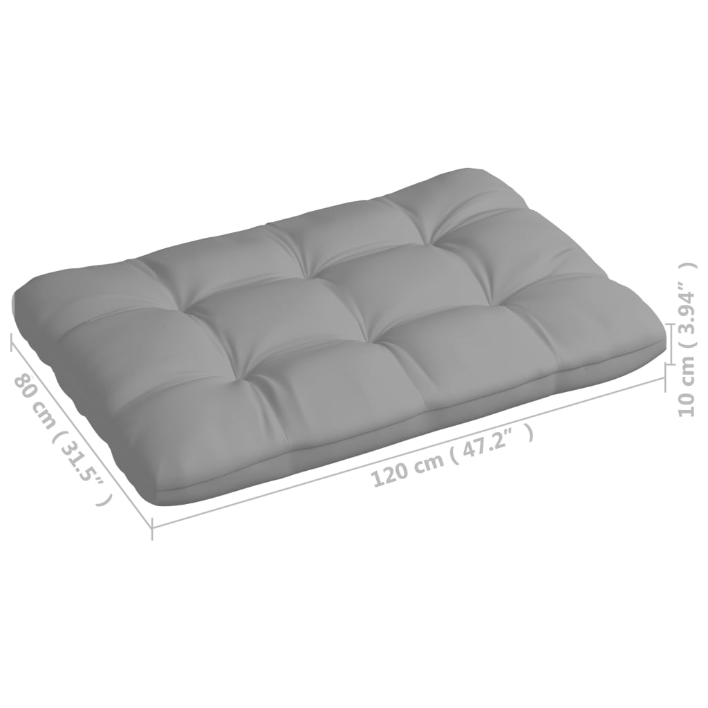 Coussins de canapé palette, 7 pièces, gris