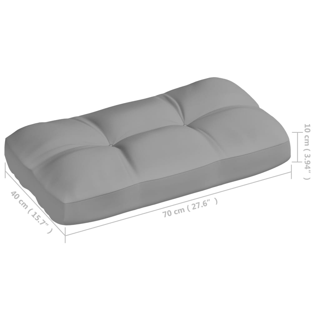 Coussins de canapé palette, 7 pièces, gris