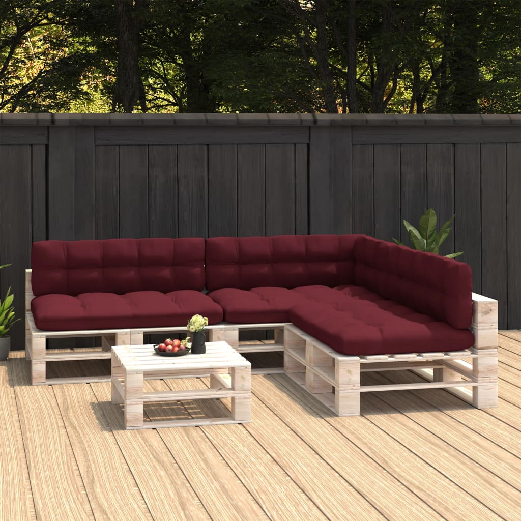 Palettensofa-Auflagen 7 Stk. Weinrot