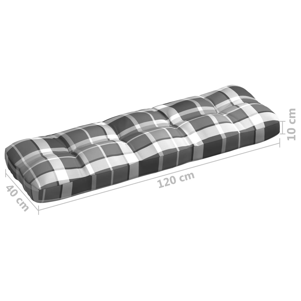 Palettensofa-Auflagen 7 Stk. Grau Karomuster
