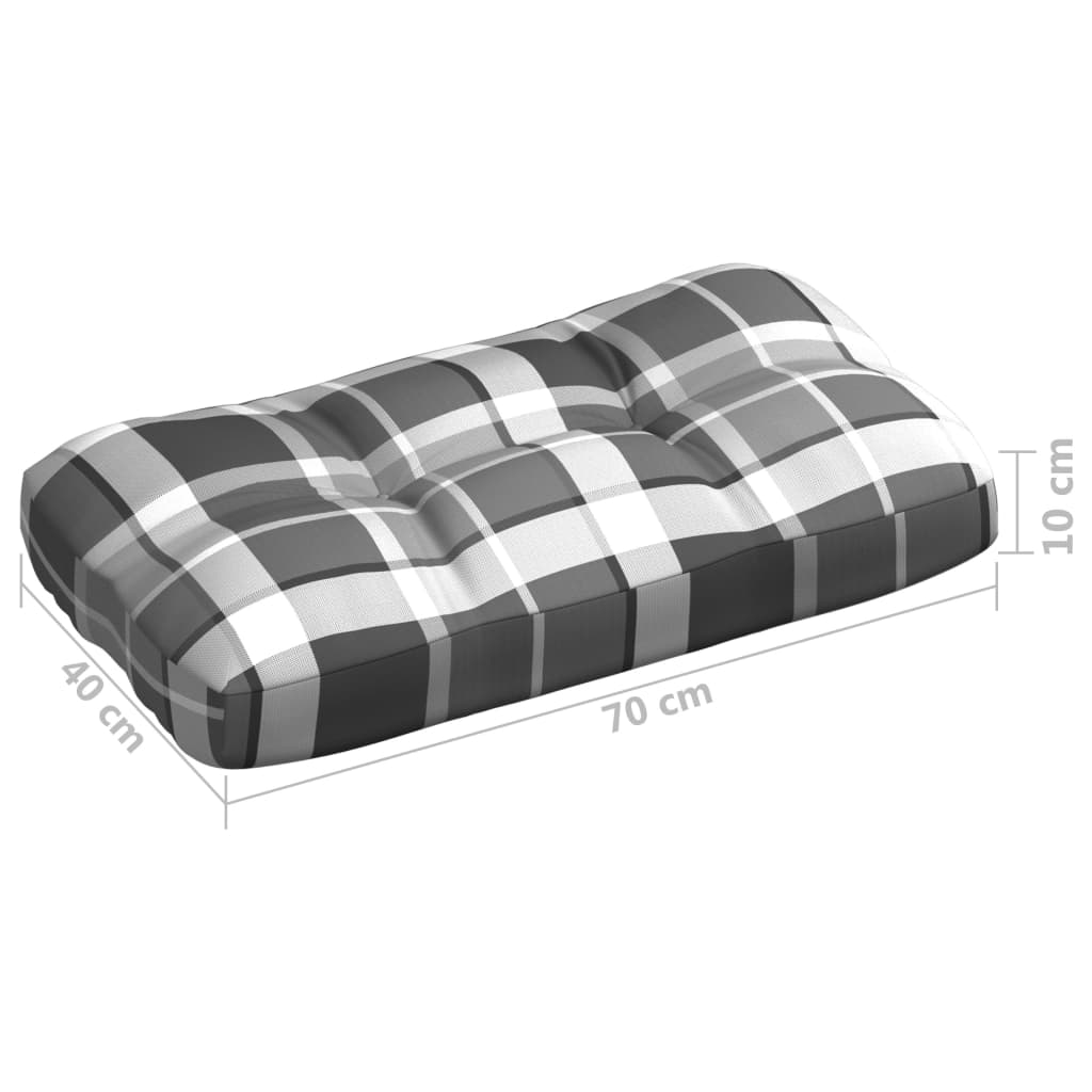Palettensofa-Auflagen 7 Stk. Grau Karomuster