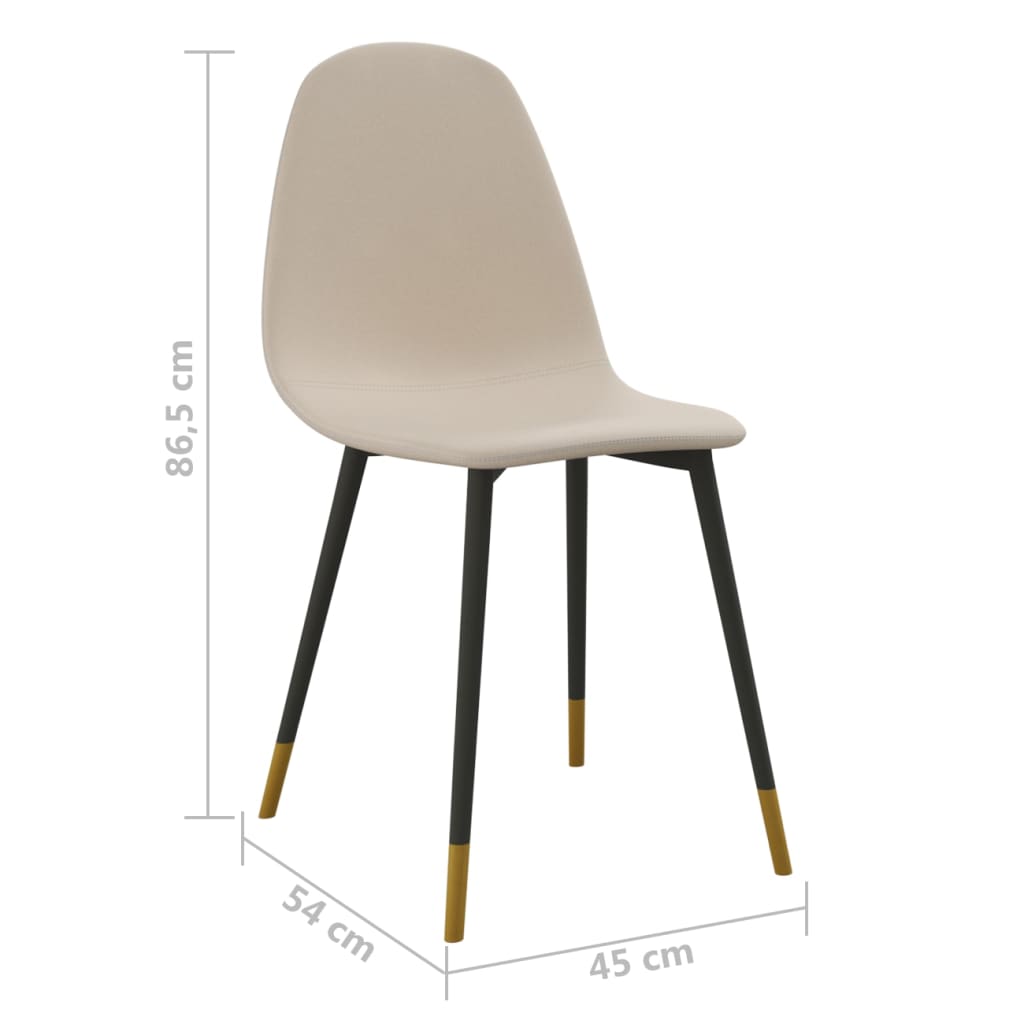 Esszimmerstühle 4 Stk. Creme Stoff