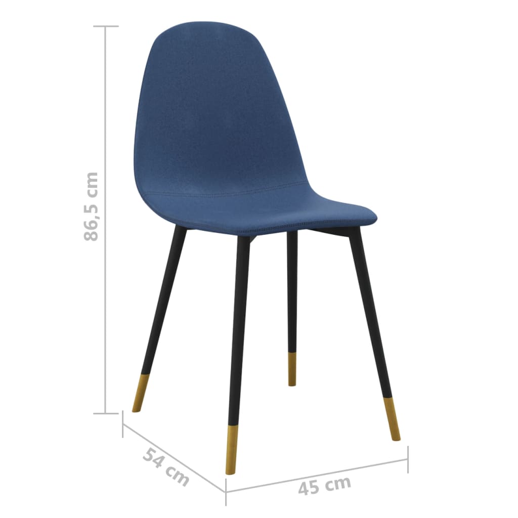 Esszimmerstühle 4 Stk. Blau Stoff