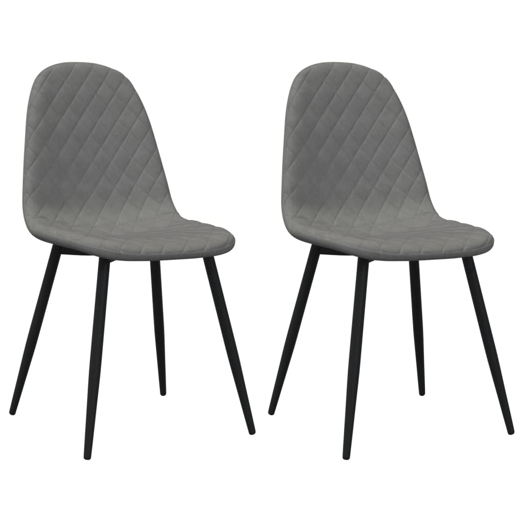 Dining chairs 2 pcs. Light grey velvet