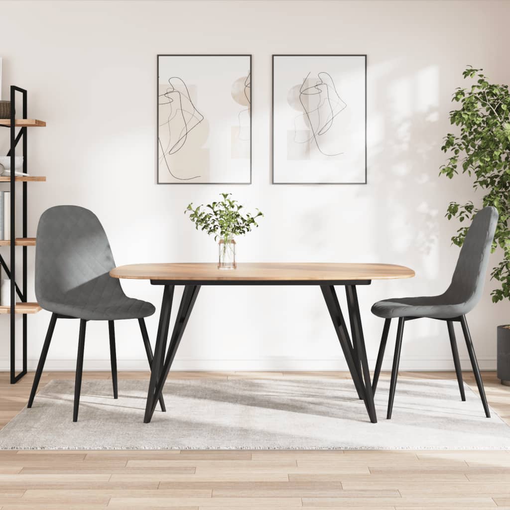 Dining chairs 2 pcs. Light grey velvet