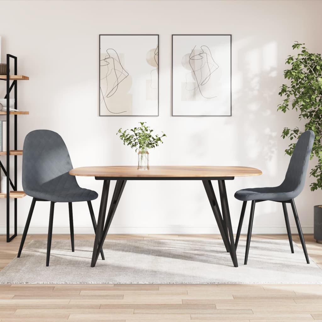 Dining chairs 2 pcs. Dark grey velvet
