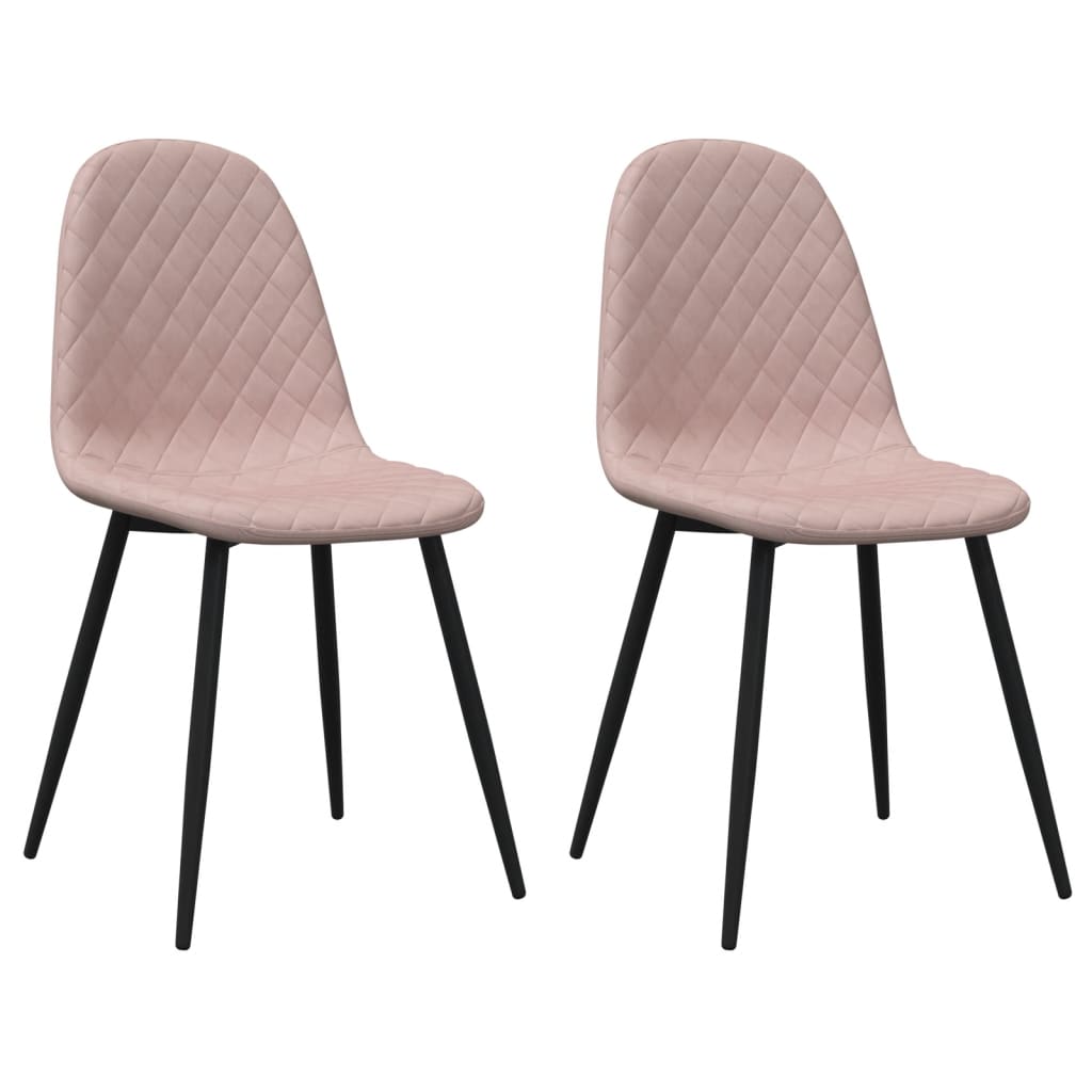 Dining chairs 2 pcs. Pink velvet
