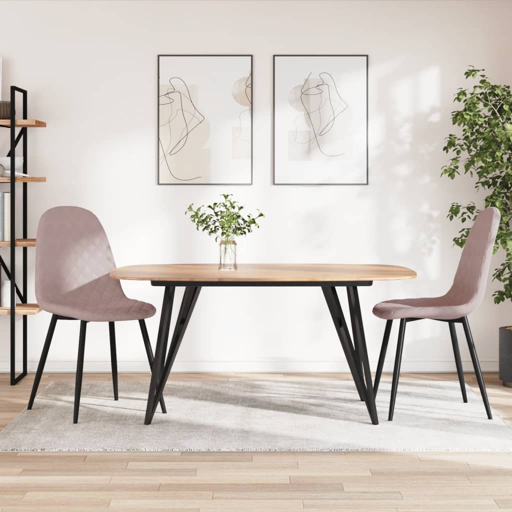 Dining chairs 2 pcs. Pink velvet