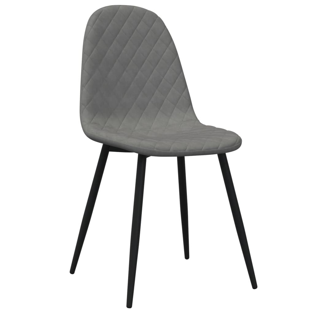 Chaises de salle à manger, lot de 4, velours gris clair
