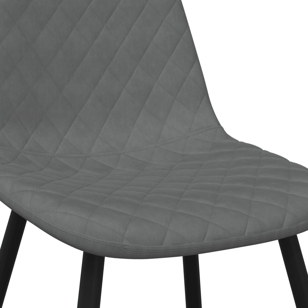 Chaises de salle à manger, lot de 4, velours gris clair