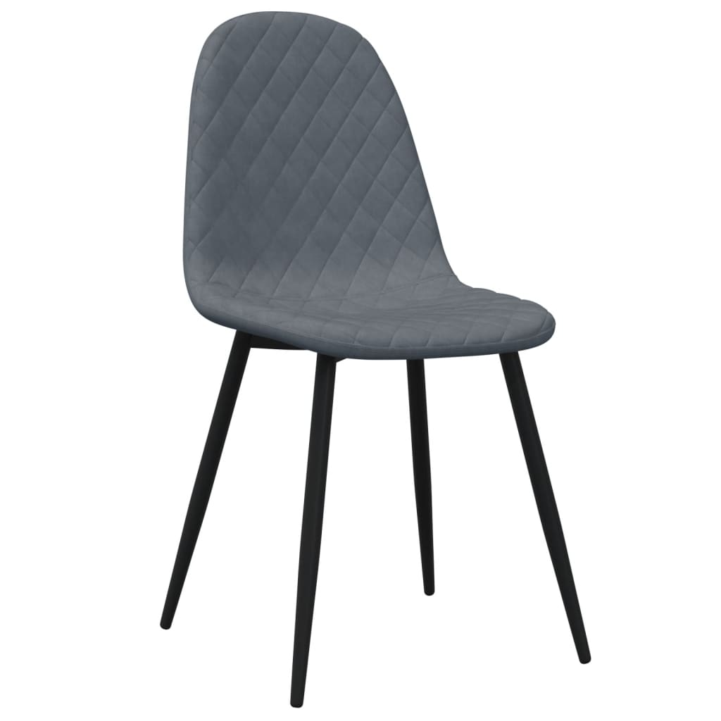 Chaises de salle à manger, lot de 4, velours gris foncé