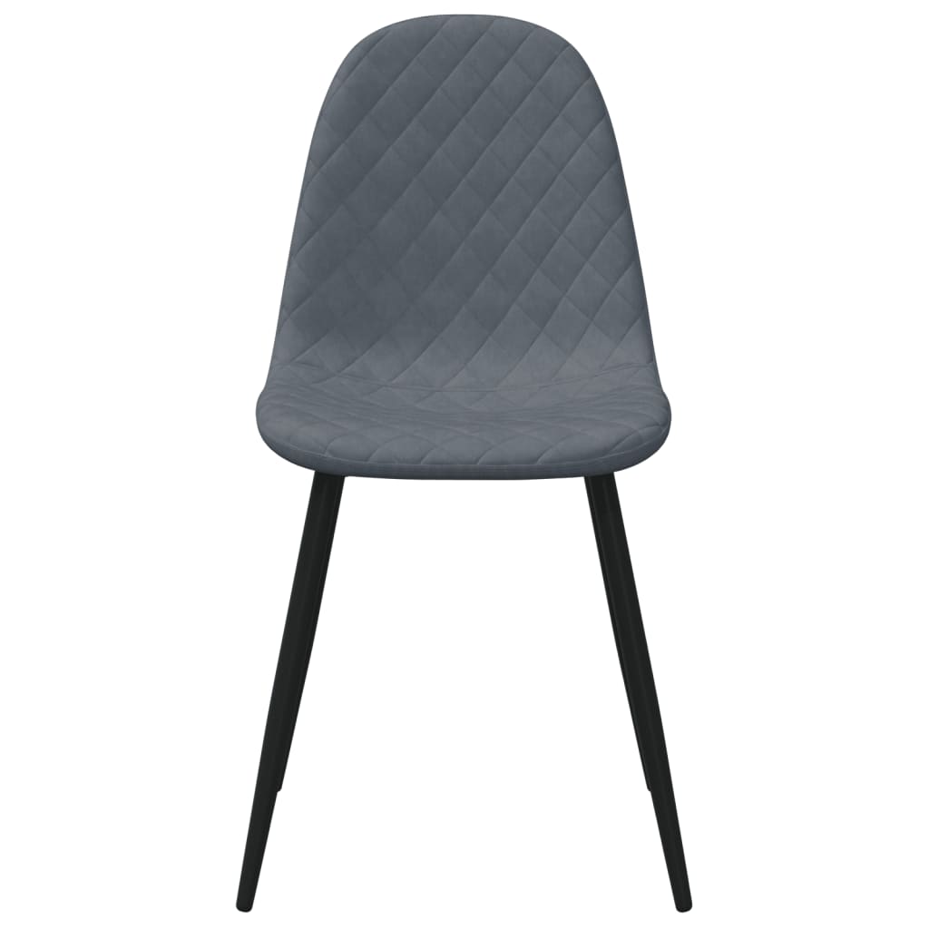Chaises de salle à manger, lot de 4, velours gris foncé