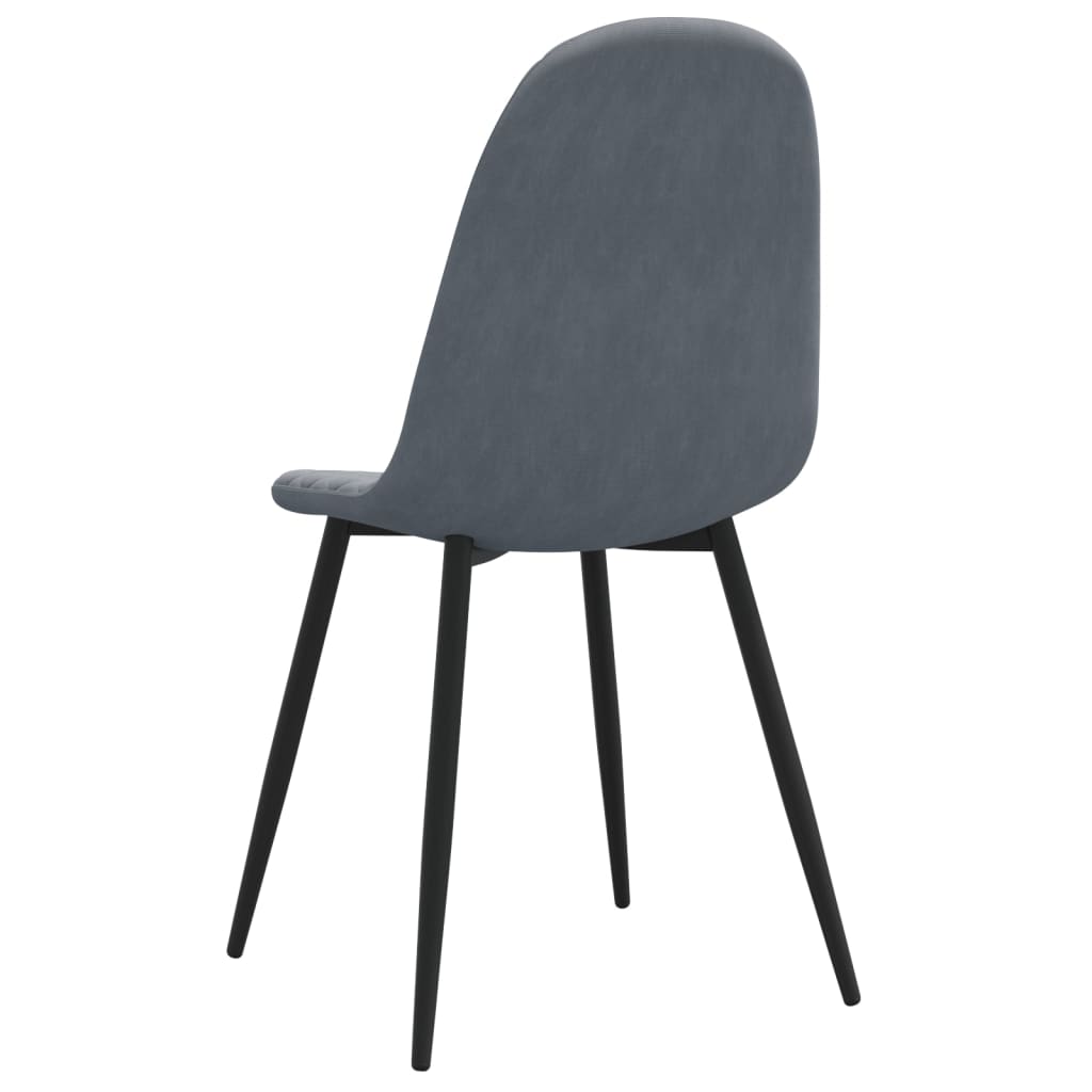 Chaises de salle à manger, lot de 4, velours gris foncé