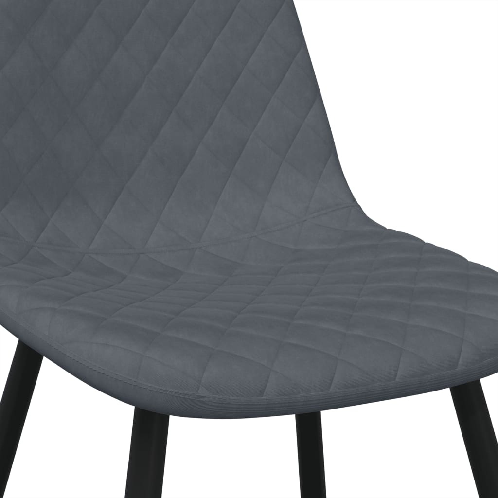 Chaises de salle à manger, lot de 4, velours gris foncé
