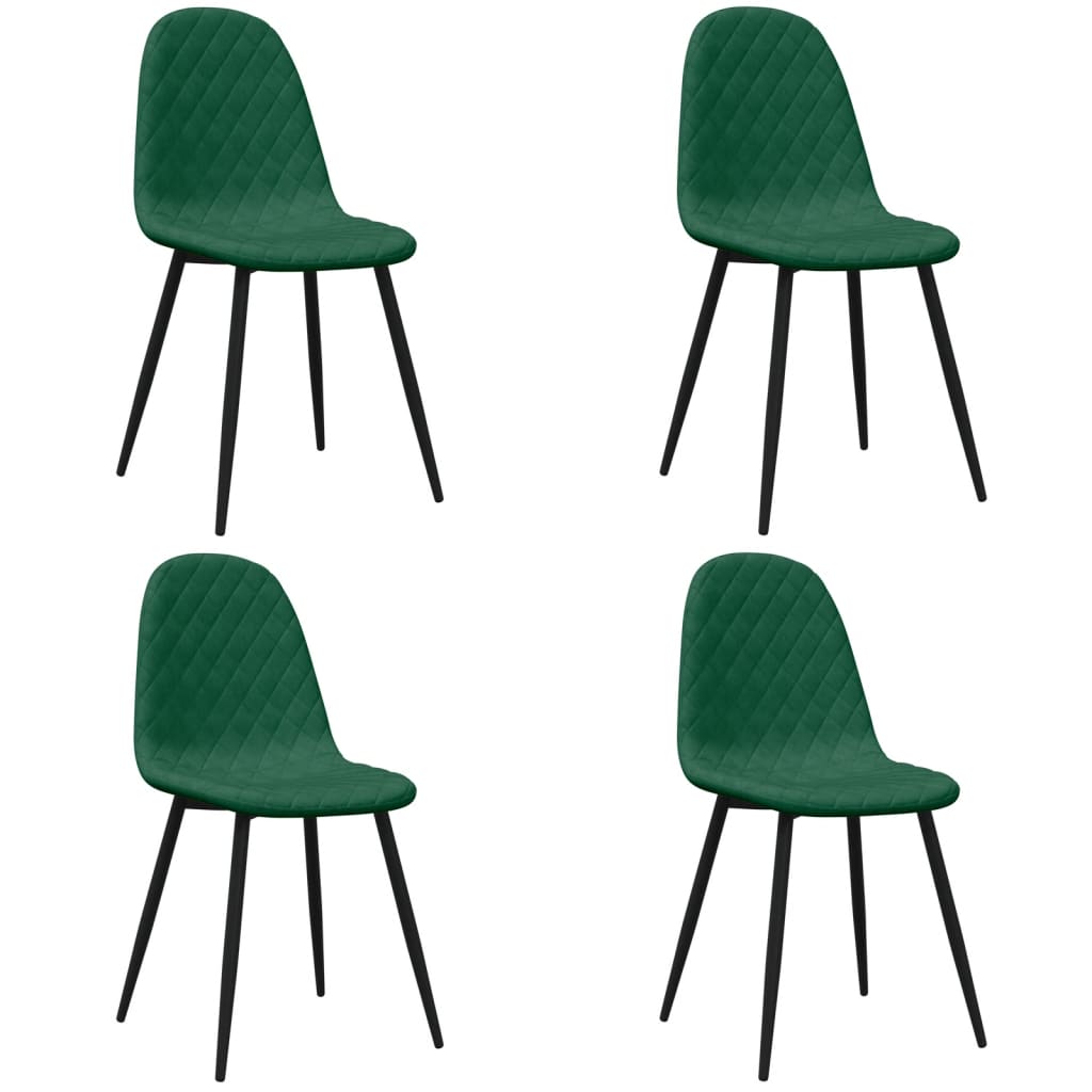Dining chairs 4 pcs. Dark green velvet