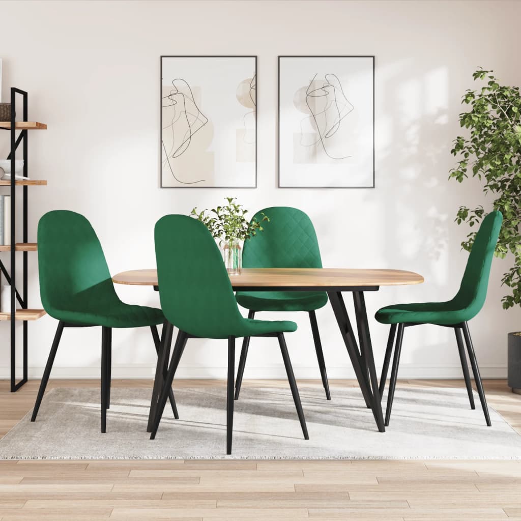 Dining chairs 4 pcs. Dark green velvet