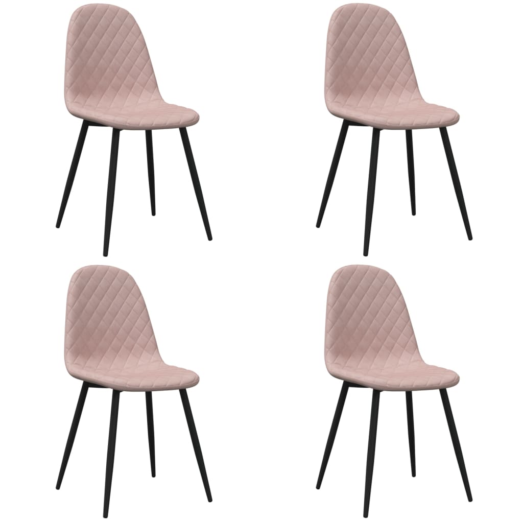 Dining chairs 4 pcs. Pink velvet