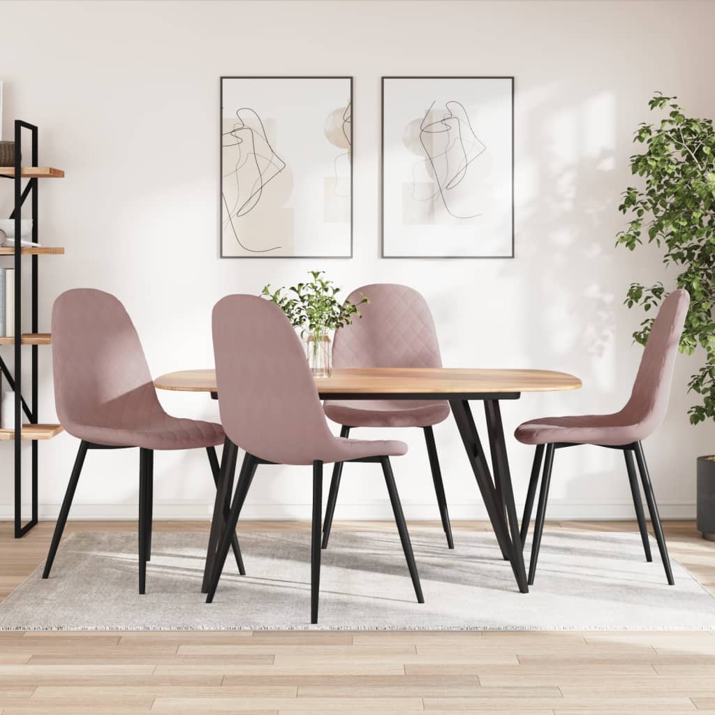 Dining chairs 4 pcs. Pink velvet