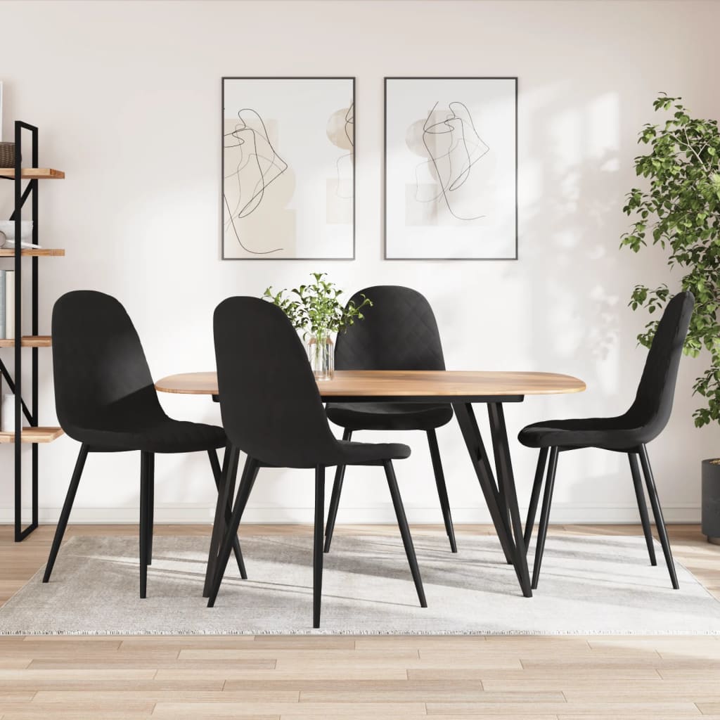 Esszimmerstühle 4 Stk. Schwarz Samt