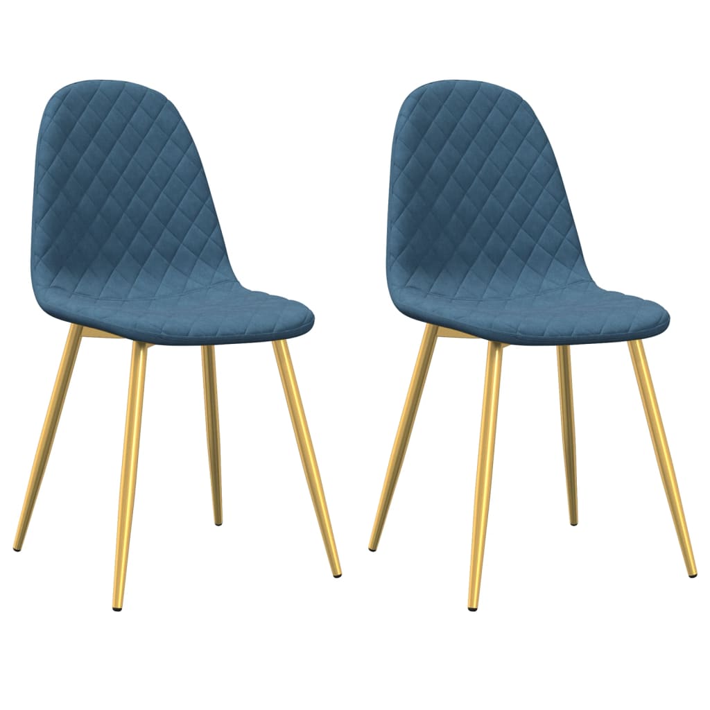 Dining chairs 2 pcs. Blue velvet
