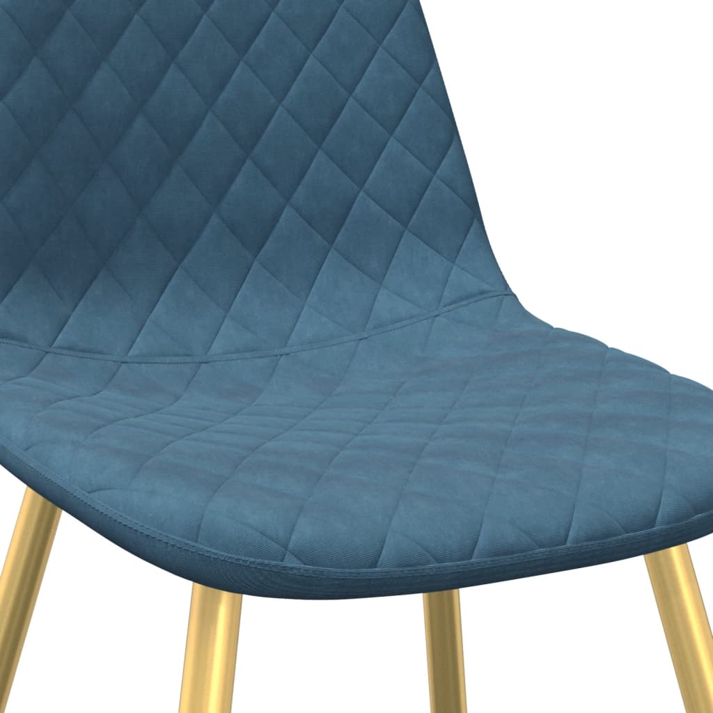 Dining chairs 2 pcs. Blue velvet