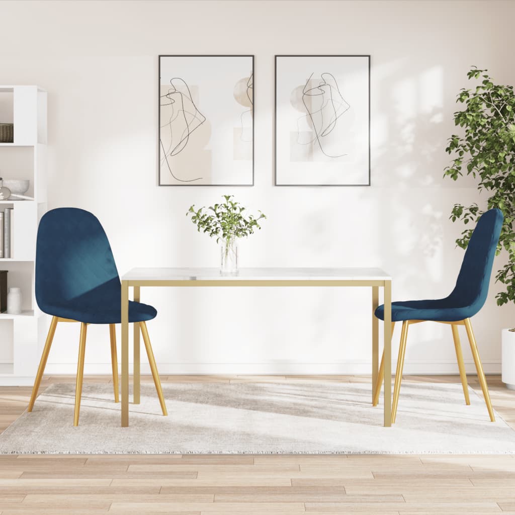 Dining chairs 2 pcs. Blue velvet