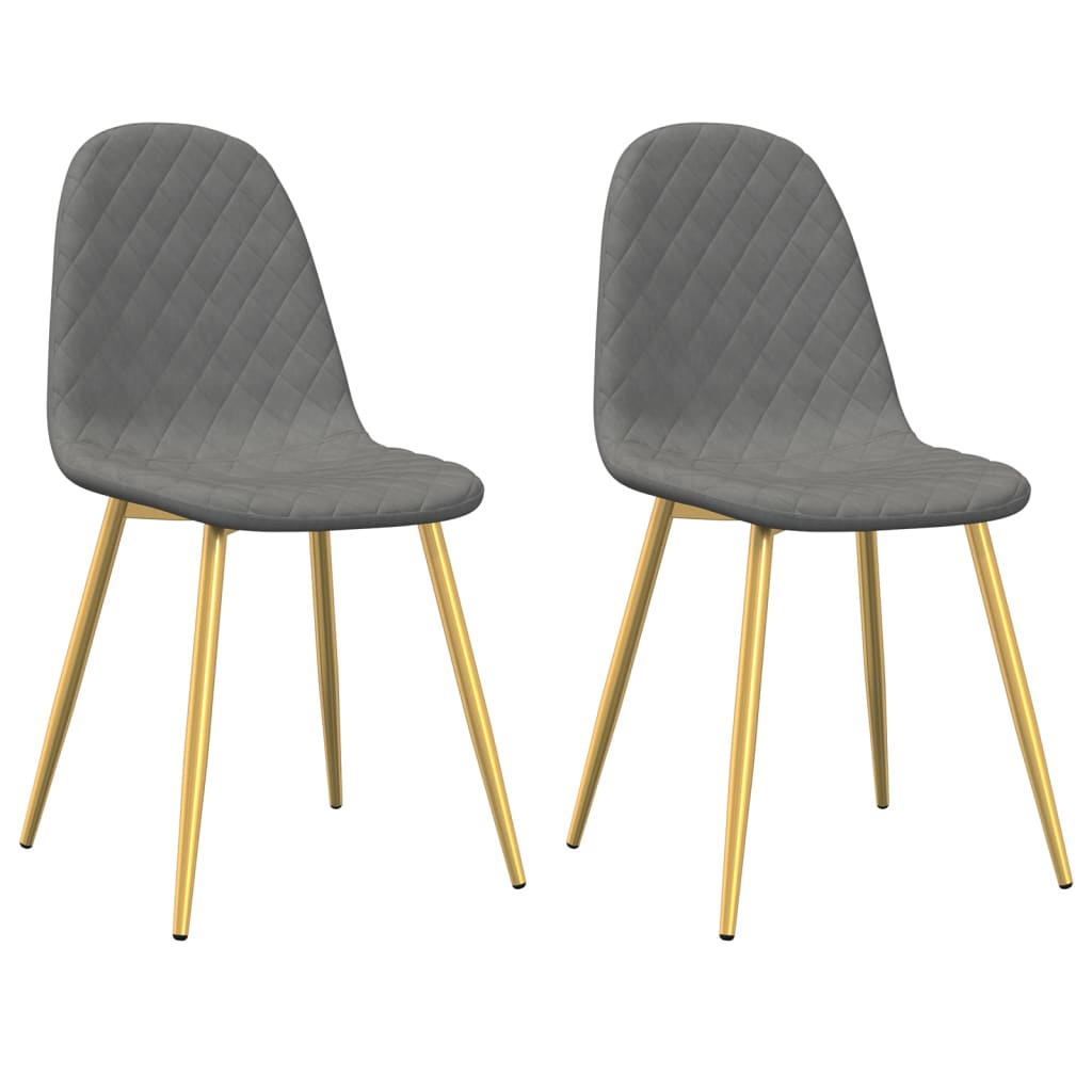 Dining chairs 2 pcs. Light grey velvet
