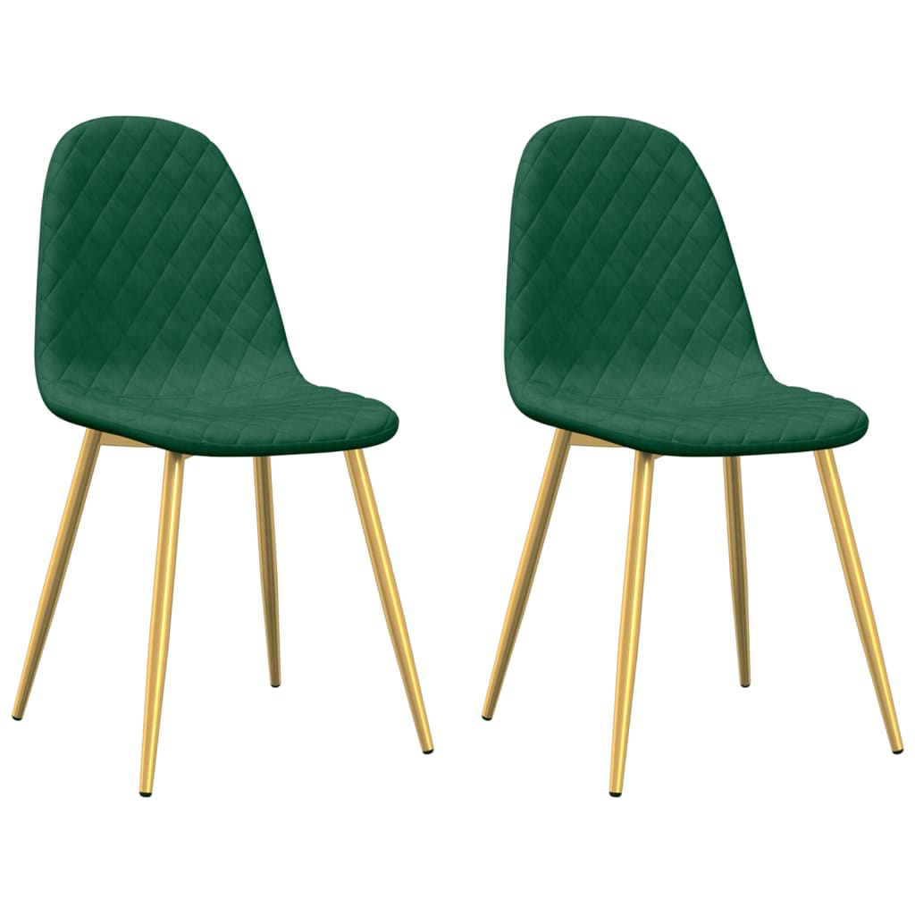 Dining chairs 2 pcs. Dark green velvet