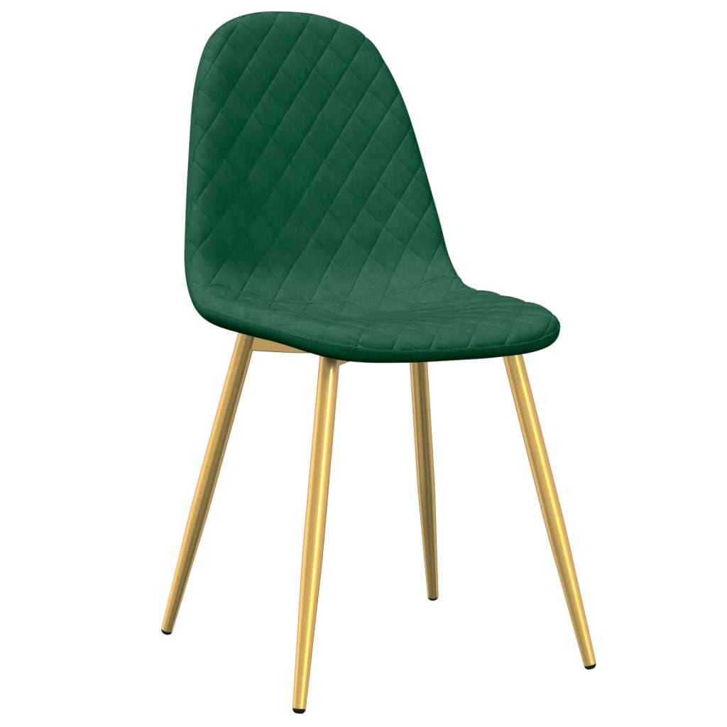 Dining chairs 2 pcs. Dark green velvet