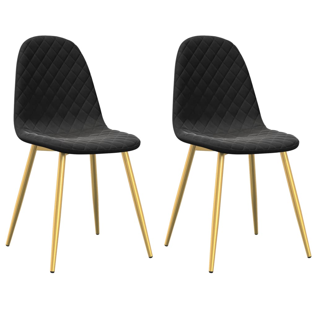Dining chairs 2 pcs. Black velvet