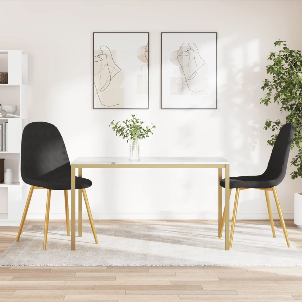 Dining chairs 2 pcs. Black velvet
