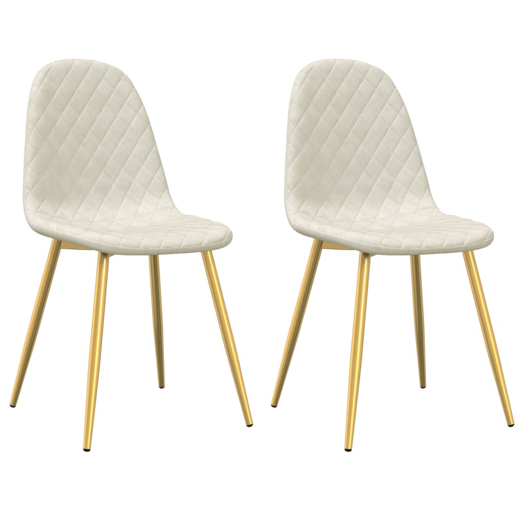 Dining chairs 2 pcs. Cream white velvet