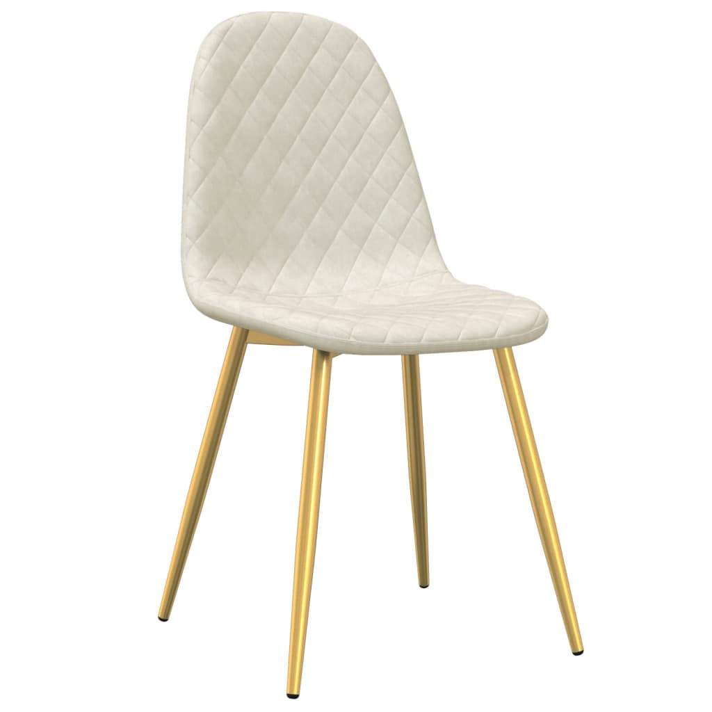 Dining chairs 2 pcs. Cream white velvet