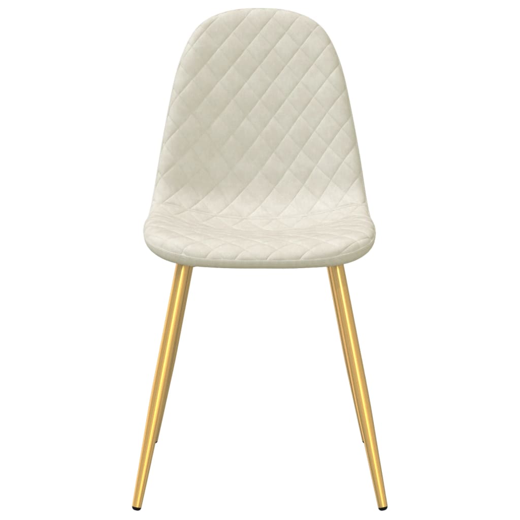 Dining chairs 2 pcs. Cream white velvet