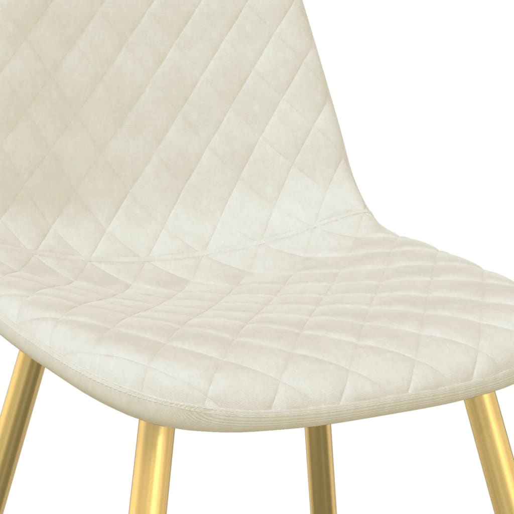Dining chairs 2 pcs. Cream white velvet